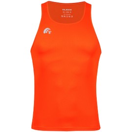 TLRUN Men's Running Tank Top Ultra Lightweight Marathon Singlet Shirts Dry Fit Yoga Workout Sleeveless T-Shirts U-Neck(Large Orange)