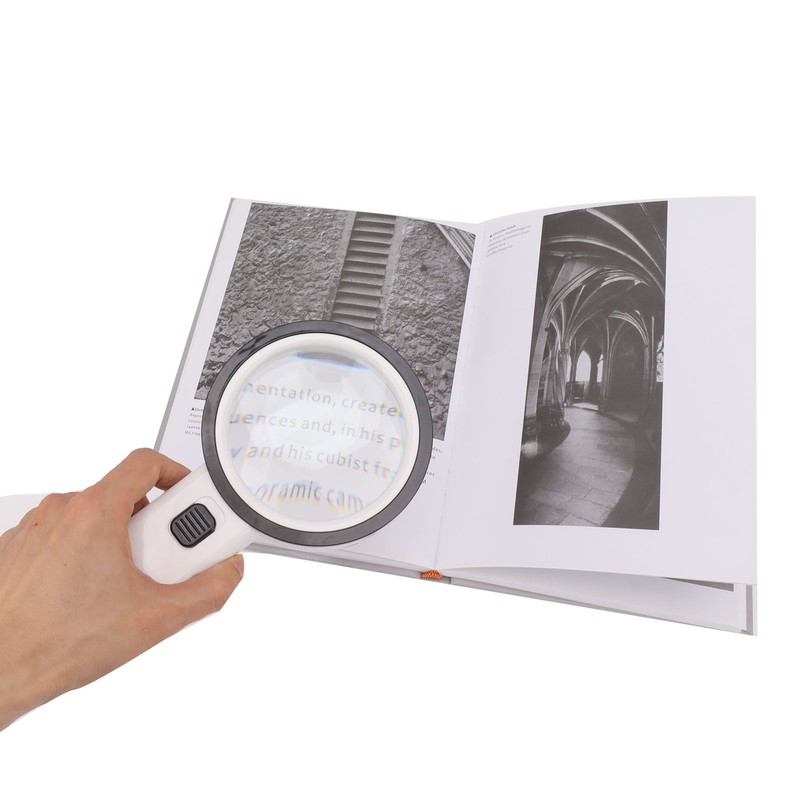 30X Handheld Large Magnifying Glass UV Banknote Inspection Magnifying Glass