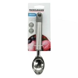 Fackelmann MODE Ice Cream Scoop, Ice Cream Spoon & Server, With Hanging Loop, Stainless Steel, 21.5x4.3x2cm, Grey & Silver
