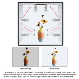 PULUZ Light Box Photo Mini Photo Booth,16"×16" / 40cm Light Box Professional Foldable Lightbox for Product Photography 160 LED Lights High CRI 95 & 12 Colors Backdrop Photo Studio Light Box, OBEST