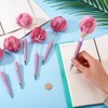 Beadthoven 10pcs Fluffy Beadable Pens, DIY Pom Pom Plastic Beaded