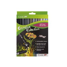 Tombow ABT-12C-3 Fasermaler Dual Brush Pen mit zwei Spitzen, 12-er Set, grautöne