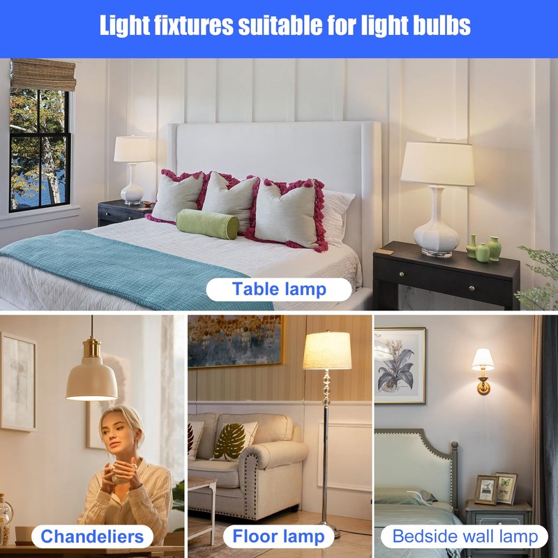 Powfloven 5000mAh Rechargeable Light Bulbs with Remote, E26 Wireless LED