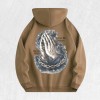 Praying Hands & Chain Graphic Hoodie 100% Cotton US Warehouse