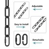 garini 6 Feet Industrial Black Light Fixture Chain, Adjustable Metal