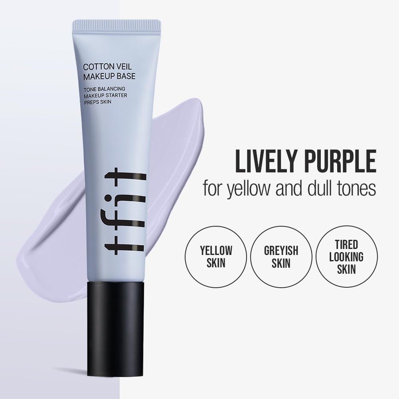 [tfit] Cotton Veil Makeup Base 30g Korean Cosmetics (Lively Purple)