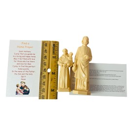 Westmon Works Saint Joseph and St Anthony Home Seller and Finder Kit Mini Statues with Prayer Cards for Selling and Buying a House