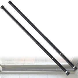 BsBsBest Sliding Door Security Bar 16.5" to 51" Sliding Door Lock 2 Pack Heavy Duty Sliding Glass Patio Door Window Security Bar Inside Childproof Adjustable Interior Extra Long Black