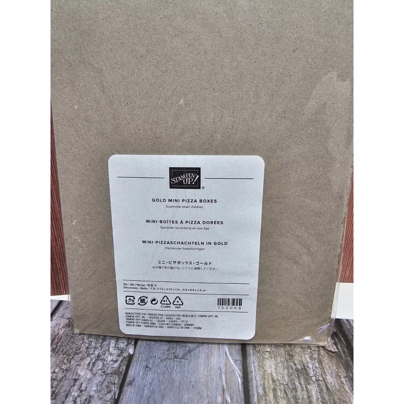 Stampin' Up! GOLD Mini Pizza Boxes 8 per package, #152068