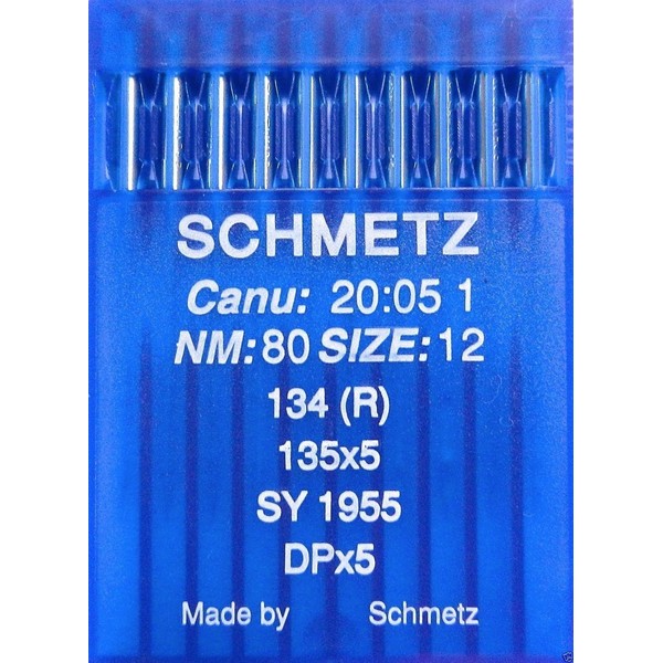 SCHMETZ 10 Round Piston Sewing Machine Needles System 134 (R) Industrial Pack of 80