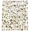 YINKE 120 PCS Antique Skeleton Key Charms DIY Golden Beauty