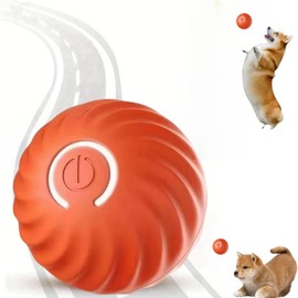 Ball for Cats and Dogs,Vibrating Do/g Ball,Dog Self Rolling Ba/ll,Interactive Dog/Cats B/all Toys,Ac/tive Moving Pet Plush Toy,Durable Mo/tion Ac/tivated Automatic Rolling Ba/ll Toys(Orange)
