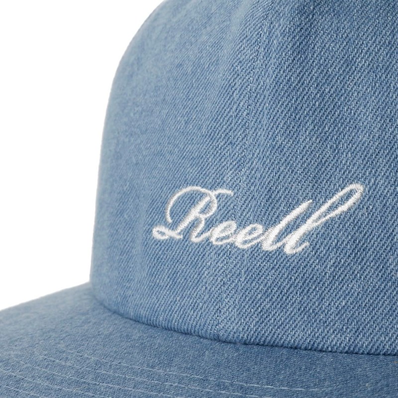 Reell Low Pitch Cap for Men and Women, Washed denim