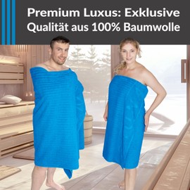 Lashuma Sauna Towel 85 x 200 cm Blue Aquamarine Copenhagen Terry Wellness Towel Large