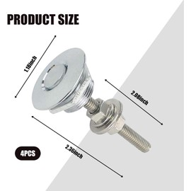 4 PCS Quick Release Hood Pins, Universal Aluminum Vehicle Hood Pins - License Plate Lock Clip, Push Button Bonnet, Quick Release Lock Latch Bumper, Diameter 1.25 inch