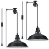 Lomoky Plug in Pendant Light, Hanging Lamp with Black Barn