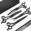 Purple Dragon Dog Grooming Scissors Set - Curved Chunkers, Straight,