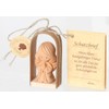 Traumzauberbaum Ceramic Guardian Angel Kneeling in Wooden Arch, Approx. 3