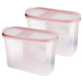 Bestlivings Storage Jars with Lid, 1.4 Litres (Pack of 2/Dusky Rose), Airtight Storage Container, BPA-Free, Storage Container Set, Food Storage Containers, Hinged Lid