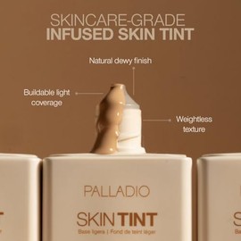 Palladio Skin Tint con Aloe, Niacinamida y Ácido Hialurónico - Base Ligera de Cobertura Media