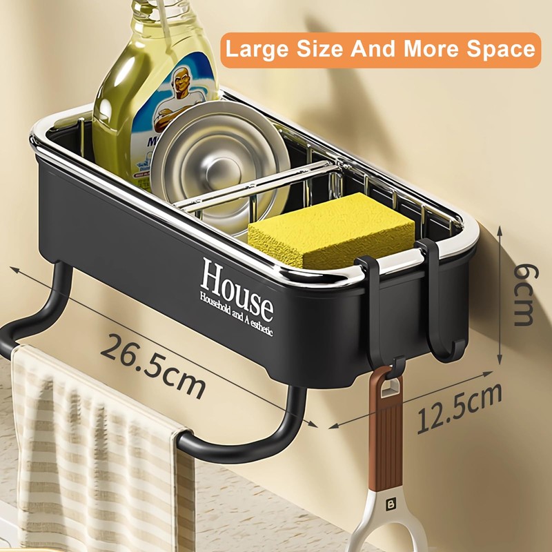 MENGCOOL Sink Caddy, Kitchen Sink Caddy Organiser Sink Sponge Holder