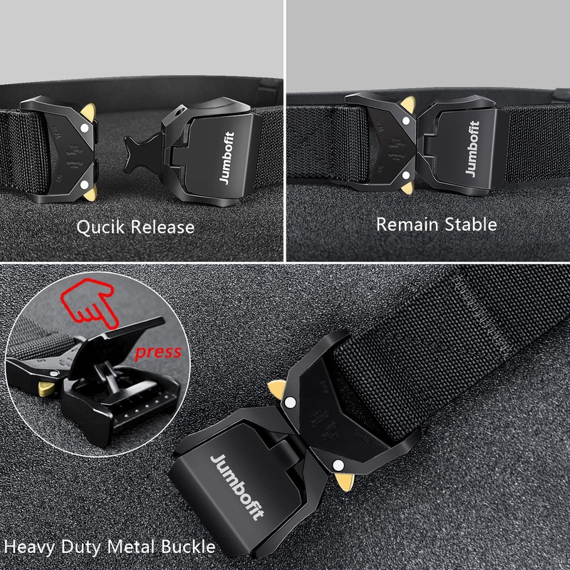 Jumbofit Military Men Tactical Belt, Work Belt with Quick Release