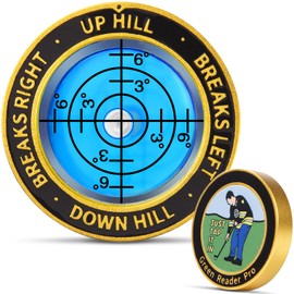 VIGLORY High Precision Golf Green Reader Funny Ball Marker Golf Putt Training Aid Bubble Level Golf Accessories Gifts for Men Women(Black Blue)