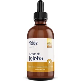 HEBBE Aceite De Jojoba 50 ml Orgánico Prensado En Frío Para Piel Y Cabello Hidratante Facial Para Piel Mixta Y Grasa Regula Sebo Fortalece Cabello