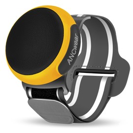 ANCwear Wearable Bluetooth Speaker, TWS Dual Pairing Portable Speaker, Clip on Bluetooth Speaker Watch MP3 Player, Waterproof Outdoor Speaker for Motorcycle, Bike, Hiking, Running (Yellow)