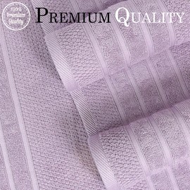 CRAFTBERRY Bath Towels Set-100% Cotton-2 Towels, 2 Hand & Washcloths-Large, Quick Dry, Absorbent, Soft Plush, Gym, Spa, Hotel, Pool, Shower -6 Piece Luxury Bathroom - Plum / Violet