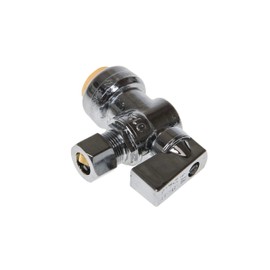 3/8 Valve OD Push Fit Water Shut Off Valve 1/4 Turn Angle Valve Compression Fitting, 1/2” Shut Off Valve, for The Toilet Faucet, PEX, Copper, CPVC - Lead-Free Brass PEX Tubing