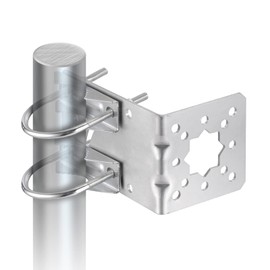 Eightwood L Jaw Antenna Holder with U-Screws Adjustable Angle Bracket Anti-Rust Ready Suit for Multiple Sizes Antenna Pipe Mounting Bracket