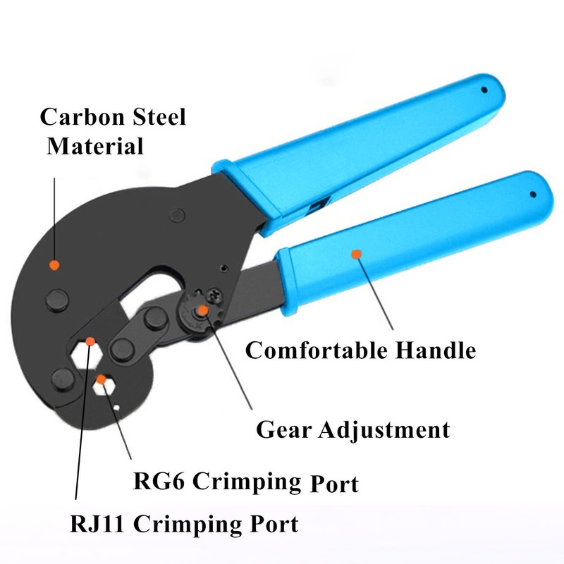Gaobige Coaxial Cable Crimping Tool Kit, RG6 RG11 Crimping Tool
