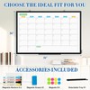 WALGLASS Dry Erase Calendar Whiteboard for Wall, 36" x 24"