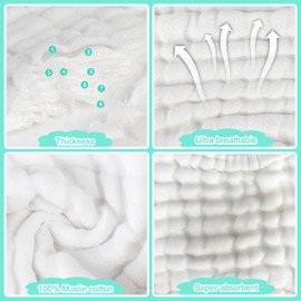 Accmor Muslin Baby Drool Bibs 6 Pack Baby Bandana Drool Bibs Soft Cotton Baby Bandana Bibs for Teething Drooling