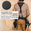 FESA Leather Tool Belt Suspenders with Breathable Mesh Padding, Front