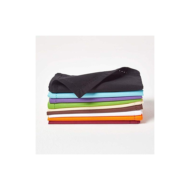 Homescapes - Four - Black - Napkins - 100% Cotton