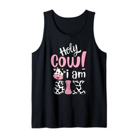 Holy Cow Im Six Birthday Decorations Girl 6 Years Old Bday Tank Top