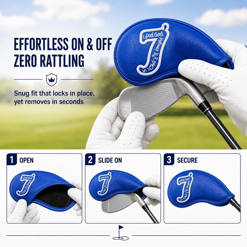 Office Themed Golf Iron Head Covers Set of 10, Leather