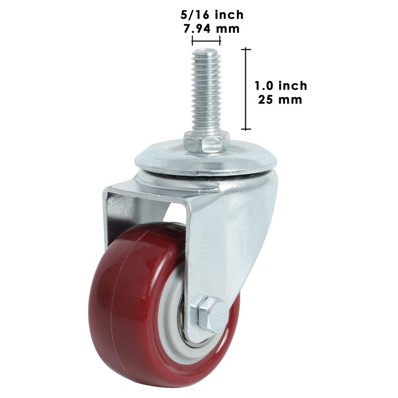 Finnhomy Swivel Caster Wheels 2 Inch Heavy Duty Threaded Stem