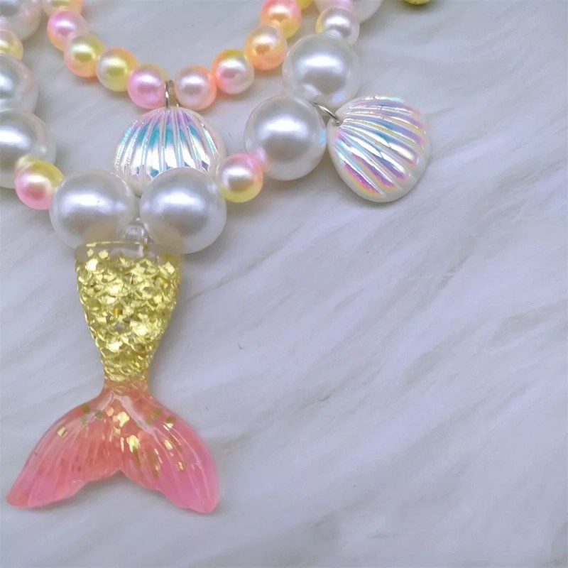 to Niña Fiesta Juego Bisuteria Juguete Sirenita Bead Collar Set
