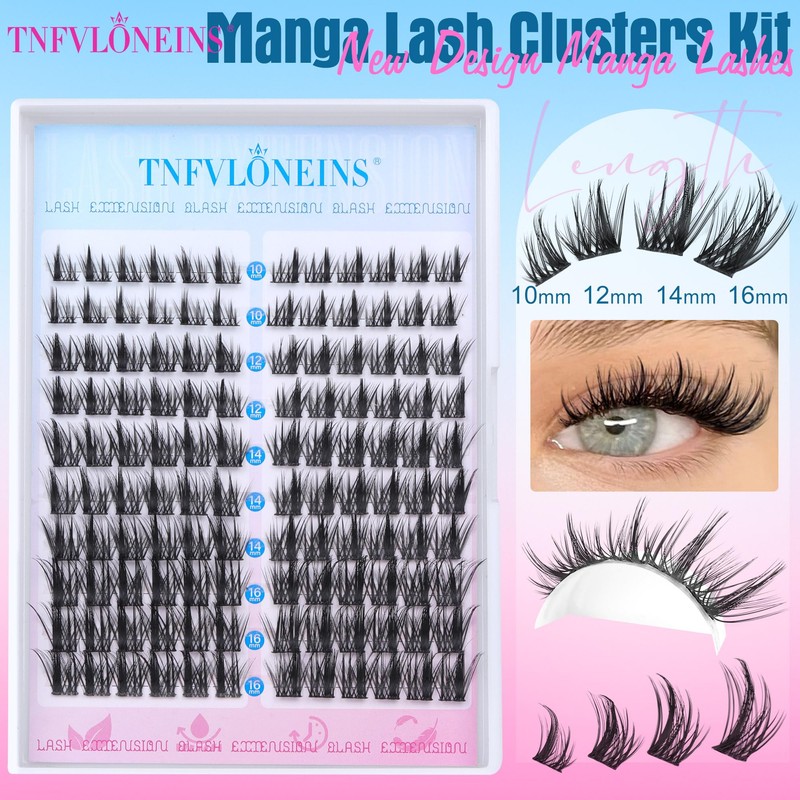 Manga Lash Clusters Kit Natural Lash Extension Kit Wispy Eyelash