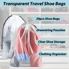 DMIMIA 20PCS Transparent Travel Shoe Bags, Large 15.7x11.8 Inch Waterproof