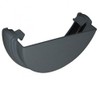 FLOPLAST 112mm Half Round Gutter External Stop End - Grey