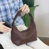 NIUEIMEE ZHOU Crescent Shoulder Bags for Women Vegan Leather Hobo