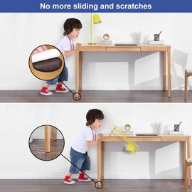 24 PCS Extra Small Silicone Chair Leg Floor Protectors, Chair Leg Caps, Furniture Leg Feet Cups, Chair Leg Covers, Free Moving Table Leg Covers Chair Glides No Noise No Scratches (Round, Dark Brown)