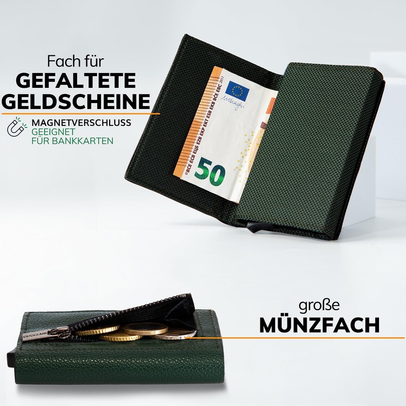 GUGGIARI Credit Card Holder - Card Holder with Coin Compartment/Card