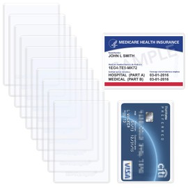 [Wisdompro] 10pcs Clear Soft Card Protective Film Vinyl Thin Credit Card Sleeve for Insurance Cards, License, Cash Cards, IC, ID Cards, My Number Cards, Double Sided Transparent