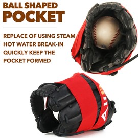 AliBall Glove Wrap, Softball and Baseball Glove Strap, Replace of Using Steam, Hot Water Break-in, Quickly Keep The Pocket Formed, Easy Quick to Put On and Take Off, Fit All Gloves (Red)