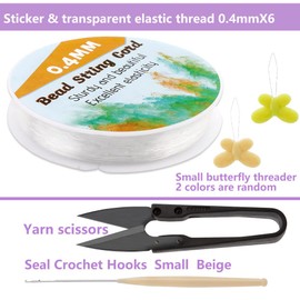 Tikjiua 0.4mm Round Elastic Thread, Elastic String for Bracelet 295 Feet Spool Clear Stretchy Bracelet String for Making Bracelet Watch Band Key Chain Beaded Jewelry